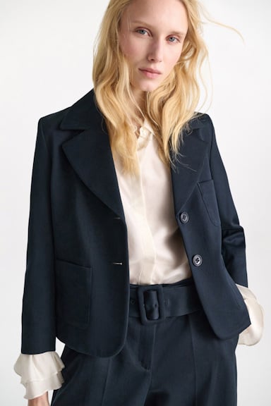 Dorothee Schumacher Cropped cotton blazer dark navy