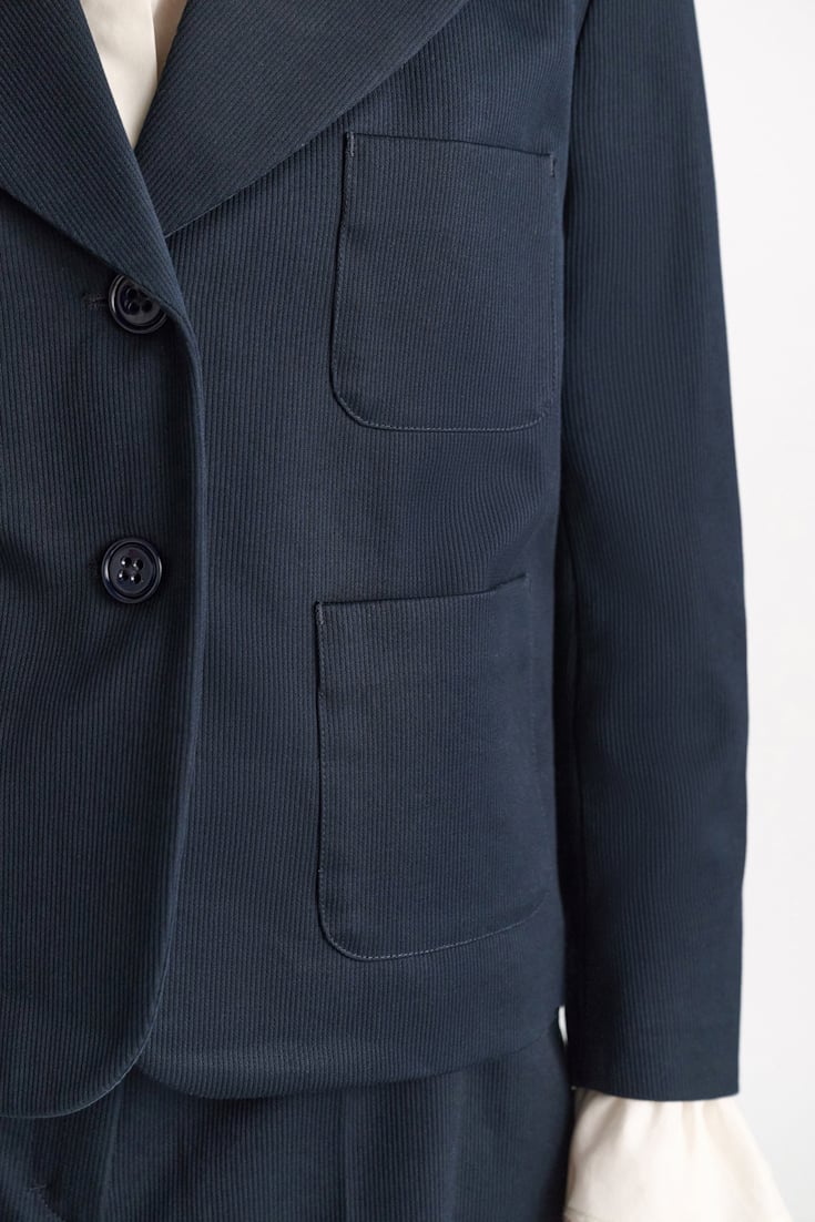 Dorothee Schumacher Cropped cotton blazer dark navy