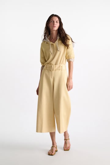 Dorothee Schumacher High-waisted cotton culottes bisquit