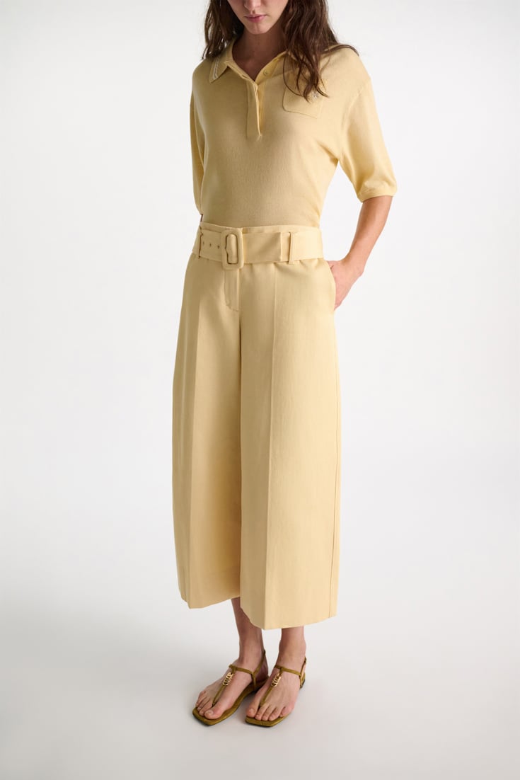 Dorothee Schumacher High-waisted cotton culottes bisquit