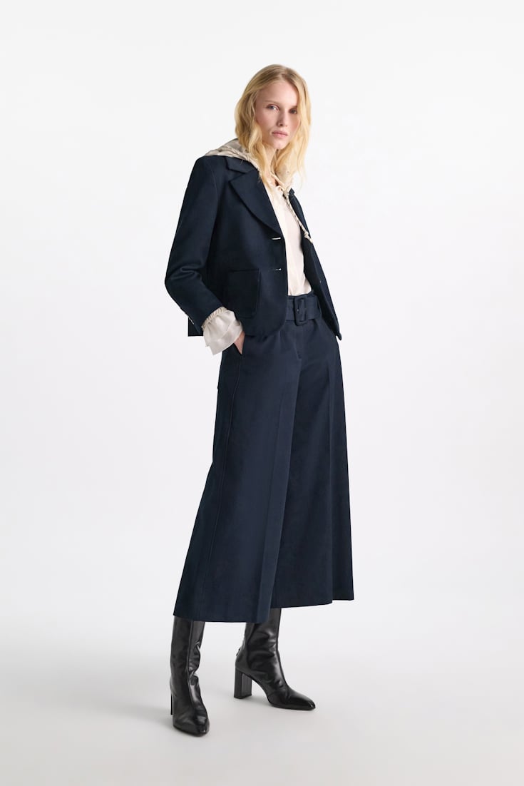 Dorothee Schumacher High-waisted cotton culottes dark navy