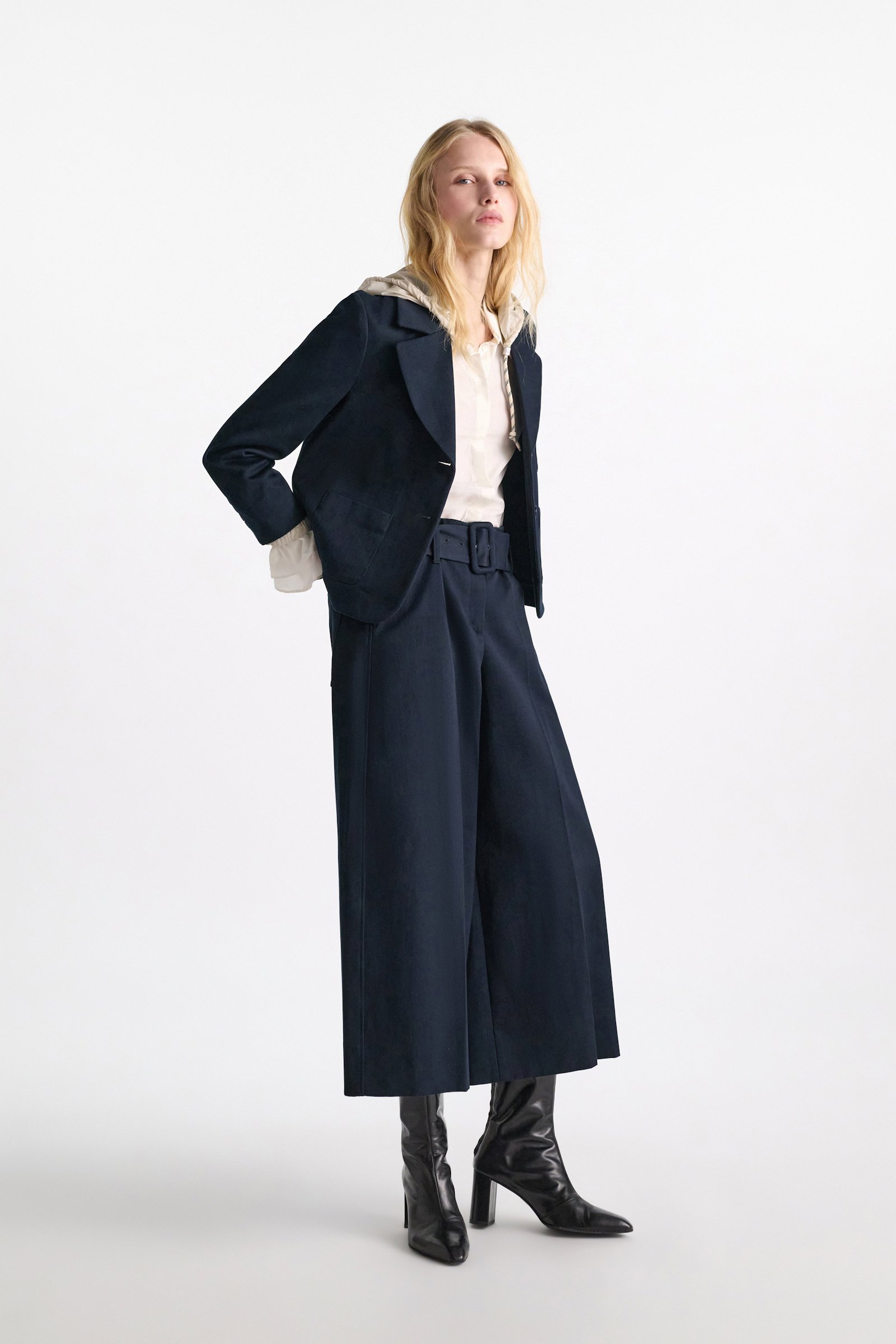 Dorothee Schumacher High-waisted cotton culottes dark navy