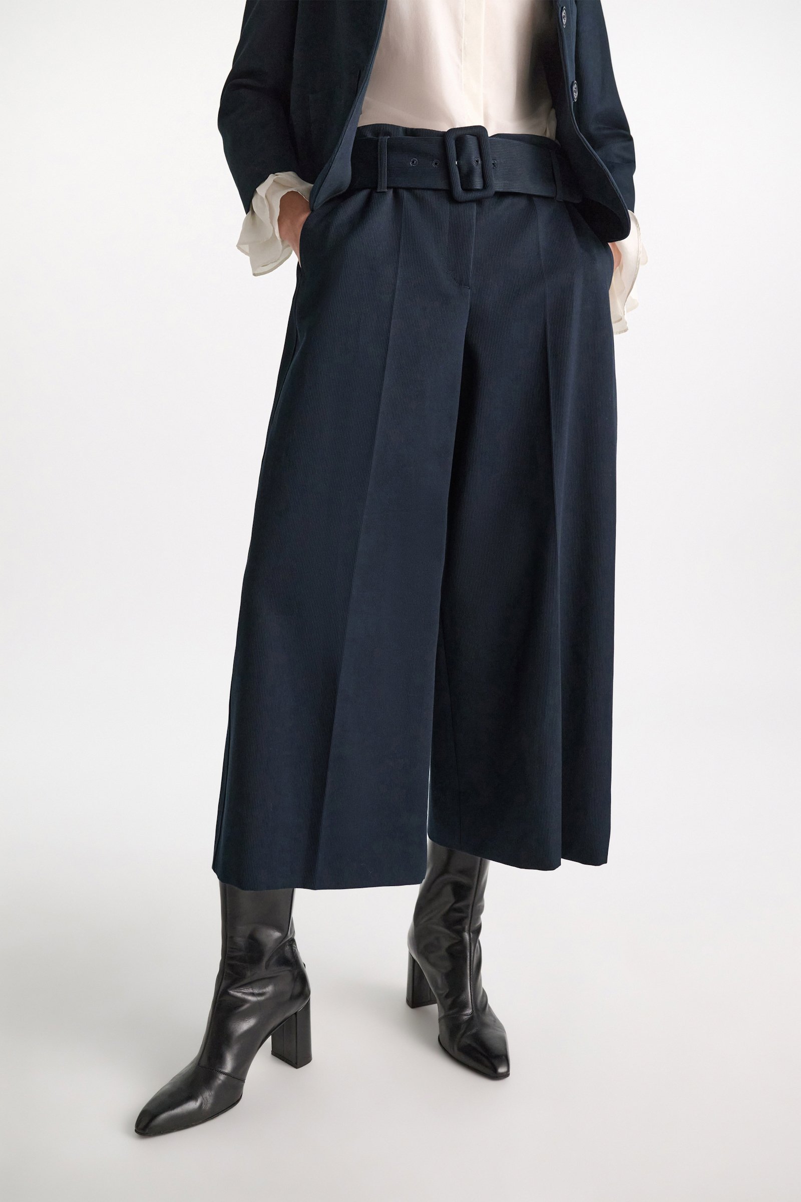 Dorothee Schumacher High-waisted cotton culottes dark navy