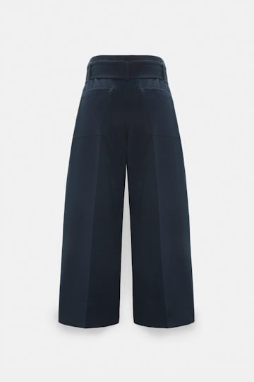 Dorothee Schumacher Hochtaillierte Culotte Pants aus Baumwolle dark navy