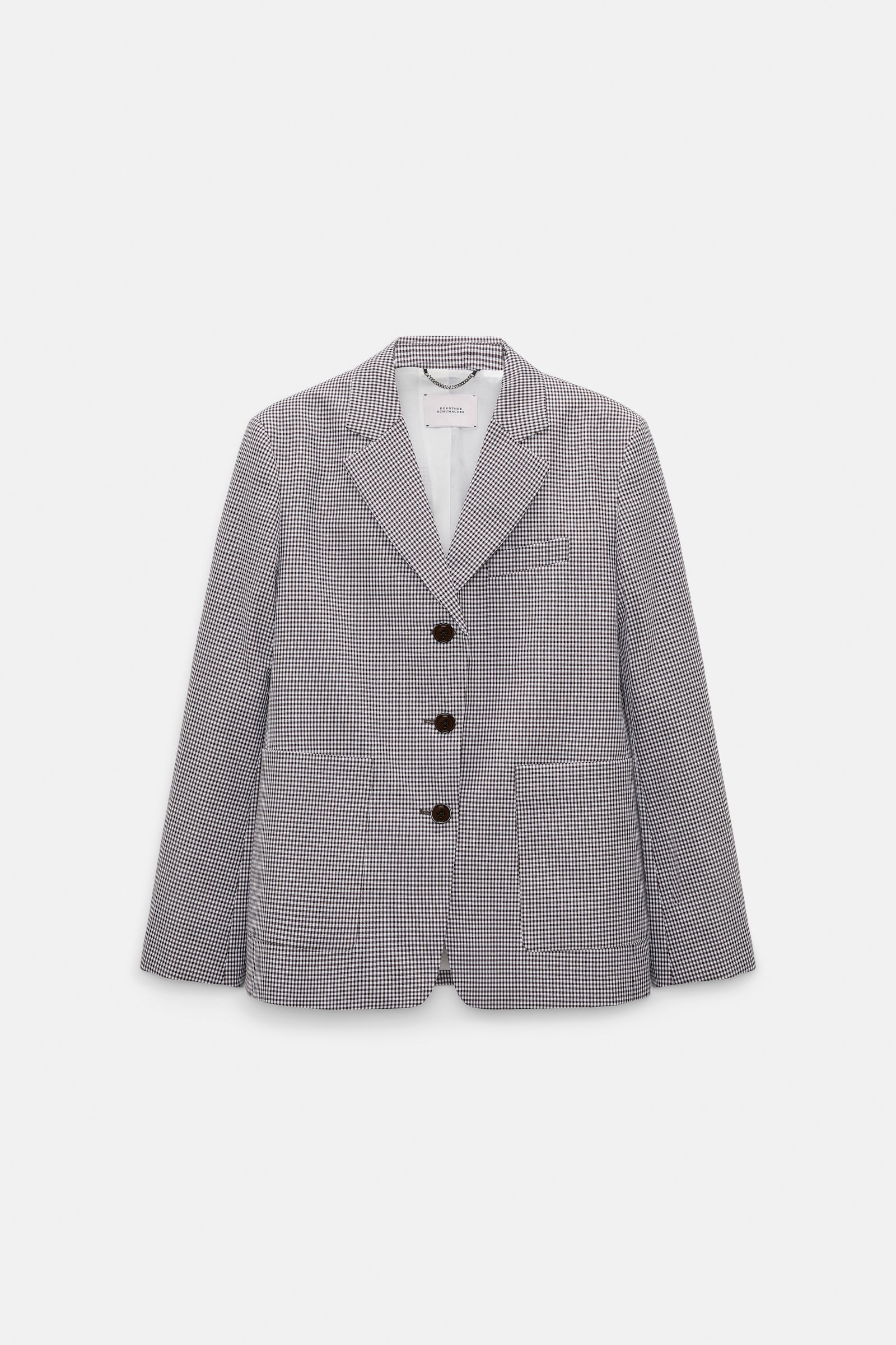 Dorothee Schumacher Karierter Blazer aus technischem Leinen white & walnut