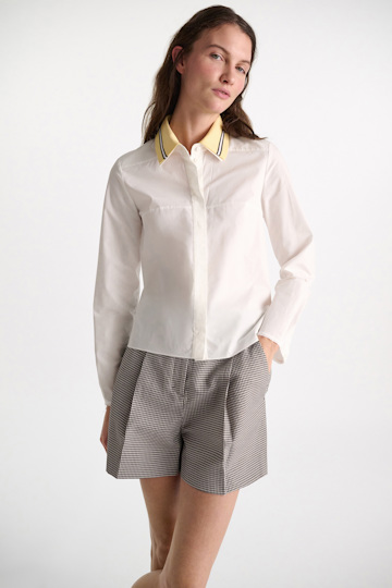 Dorothee Schumacher Technical linen shorts white & walnut