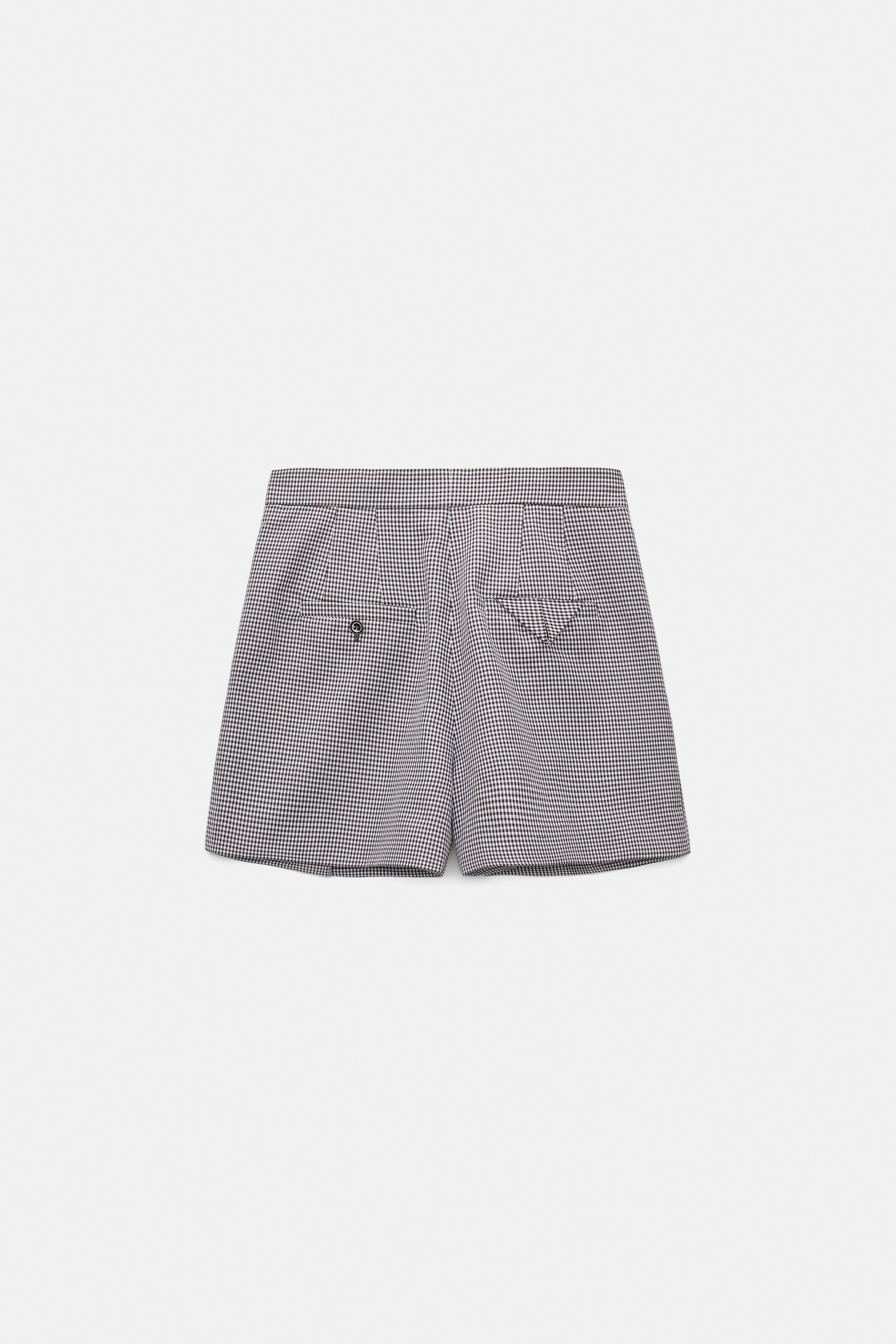 Dorothee Schumacher Karierte Shorts aus technischem Leinen white & walnut