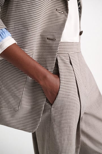 Dorothee Schumacher Karierte Hose aus technischem Leinen white & walnut