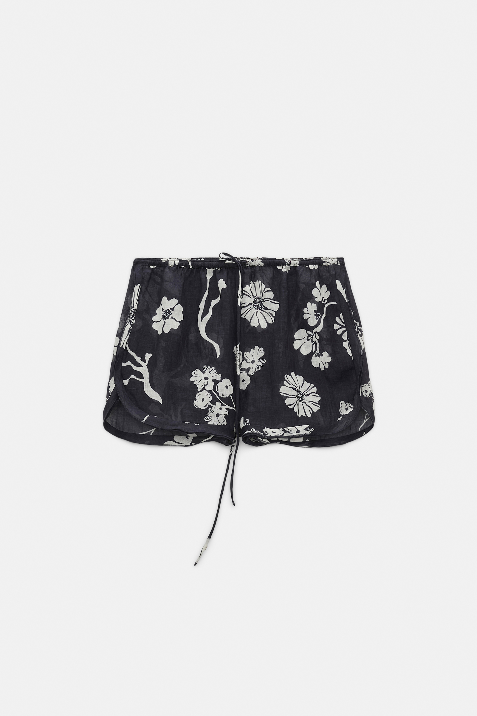 Dorothee Schumacher Crinkle ramie printed shorts navy shell