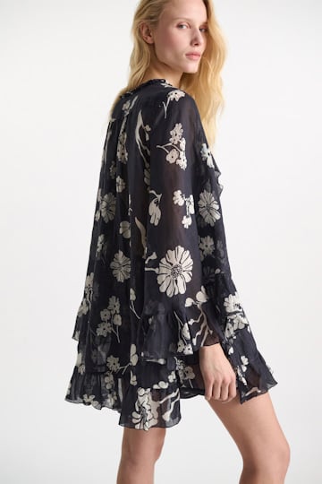 Dorothee Schumacher Tunika aus bedrucktem Crinkle Ramie navy shell