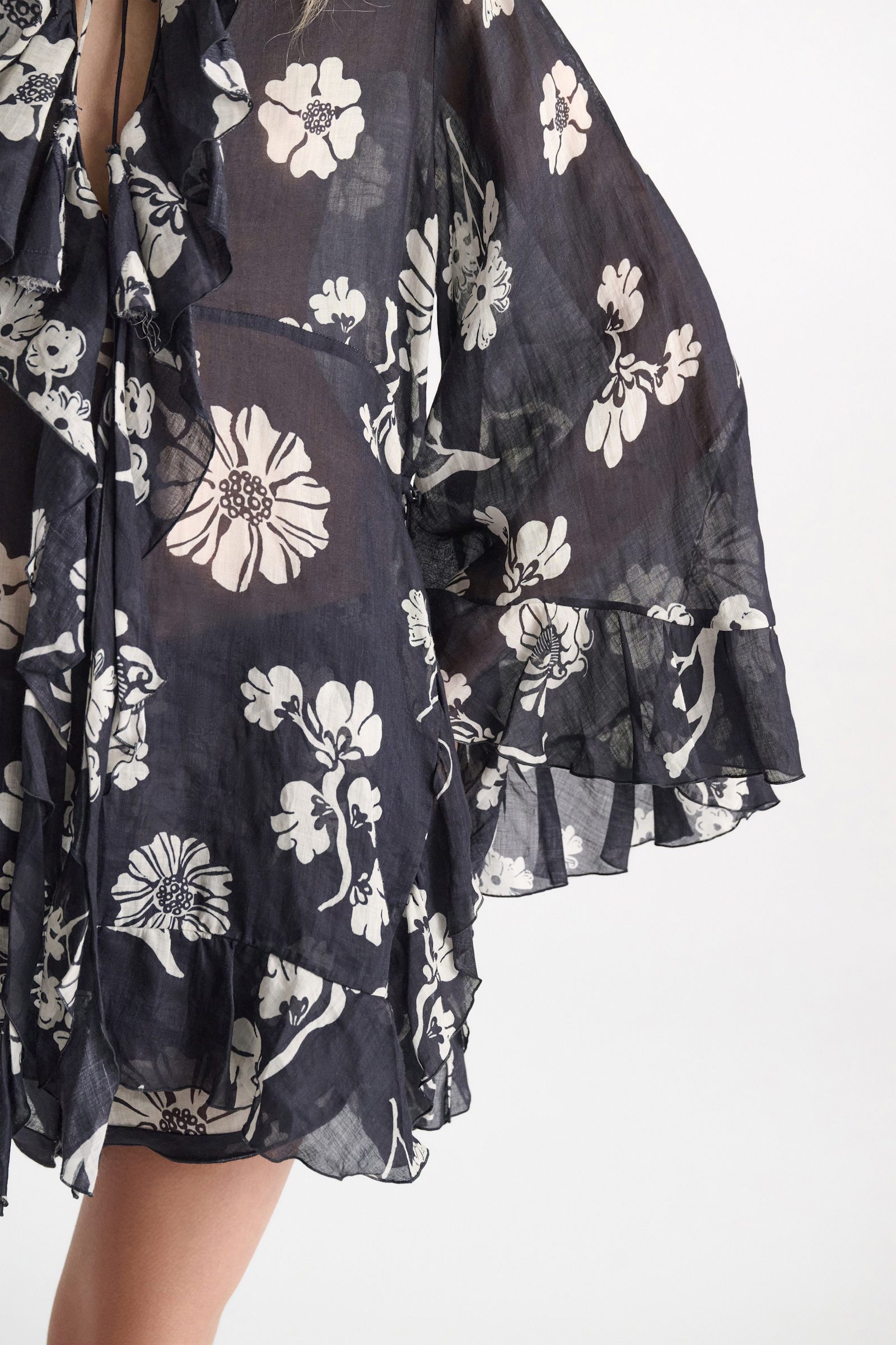 Dorothee Schumacher Crinkle ramie signature print tunic navy shell