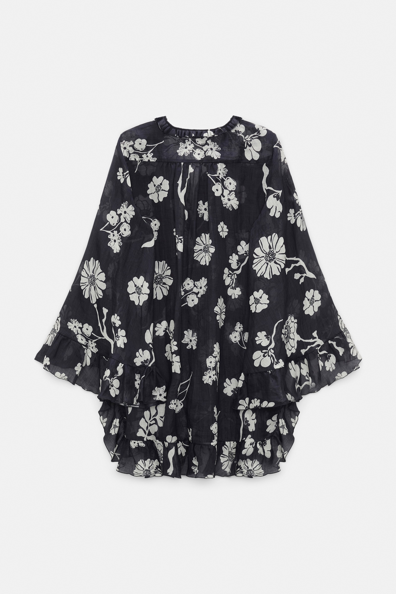 Dorothee Schumacher Crinkle ramie signature print tunic navy shell