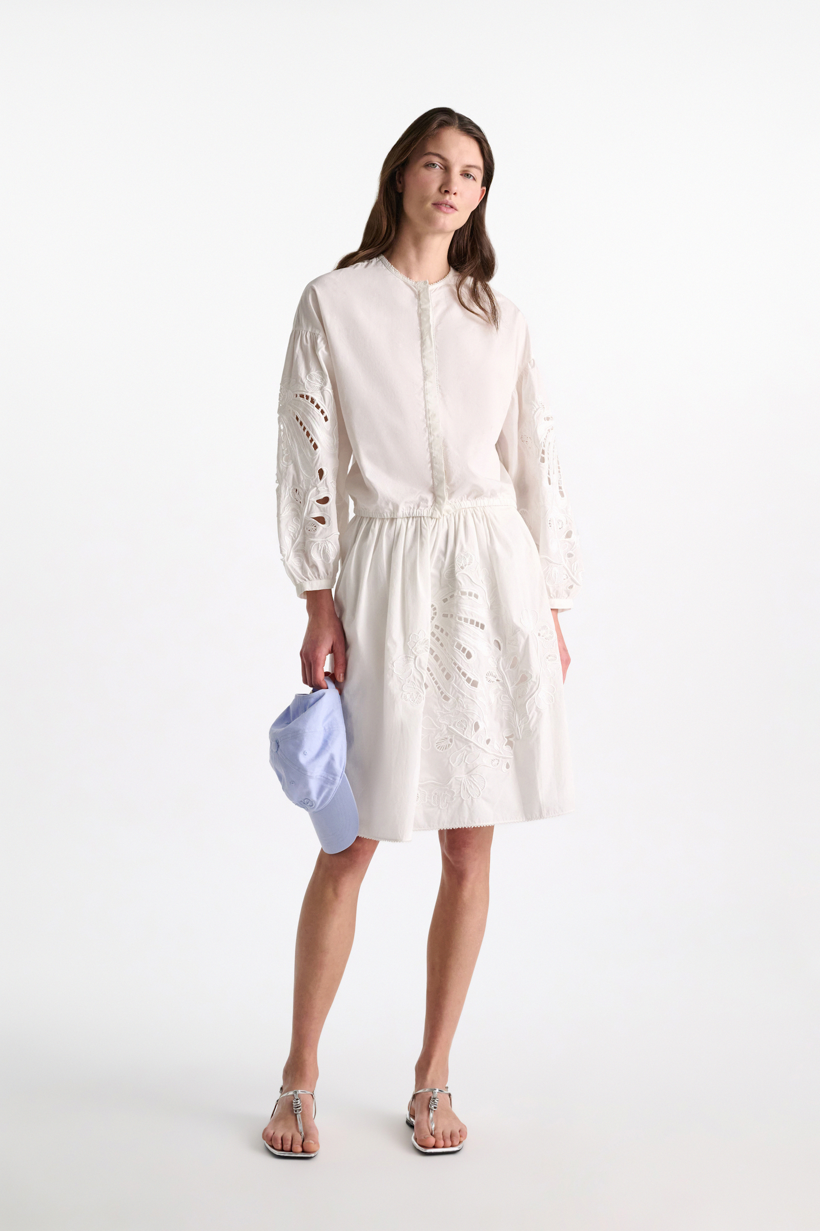 Dorothee Schumacher Rock Broderie-Anglais-Stickerei aus Baumwolle pure white