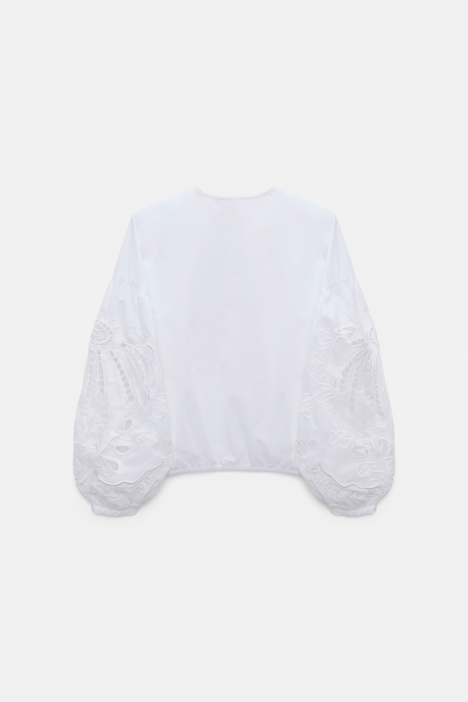 Dorothee Schumacher Bluse mit Broderie-Anglais-Stickerei aus Baumwolle pure white