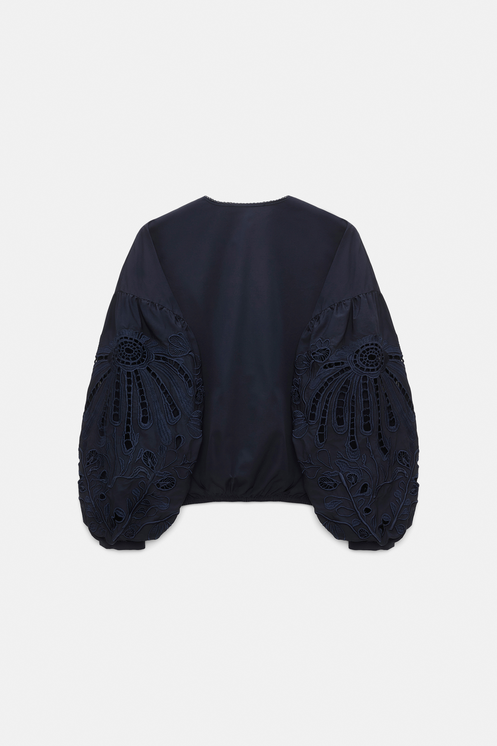 Dorothee Schumacher Cotton blouse with broderie anglaise embroidery dark navy