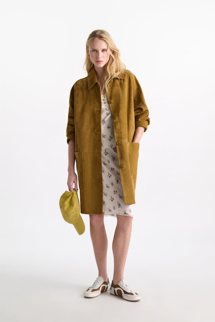 Dorothee Schumacher Suede coat greenish brown