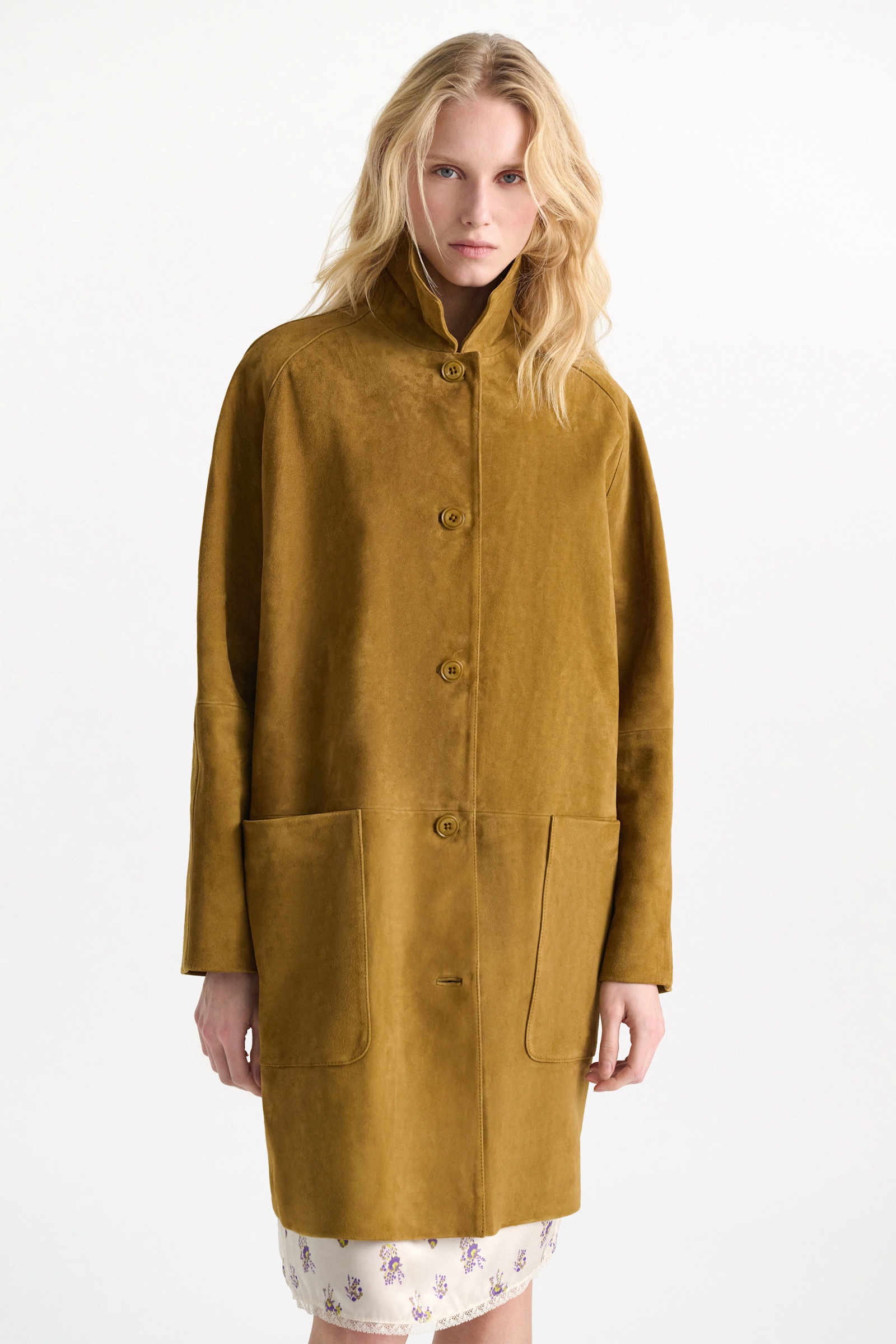 Dorothee Schumacher Suede coat greenish brown