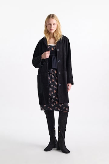 Dorothee Schumacher Suede coat dark navy