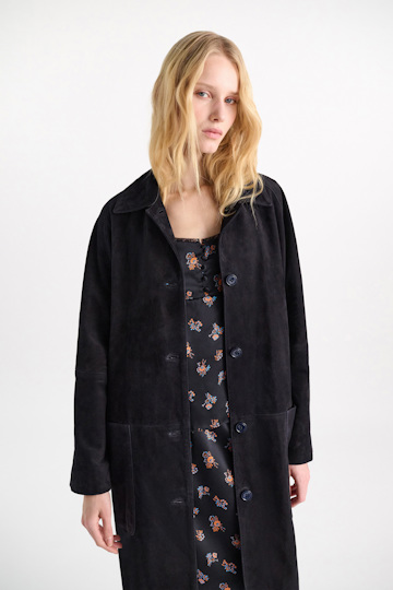 Dorothee Schumacher Suede coat dark navy