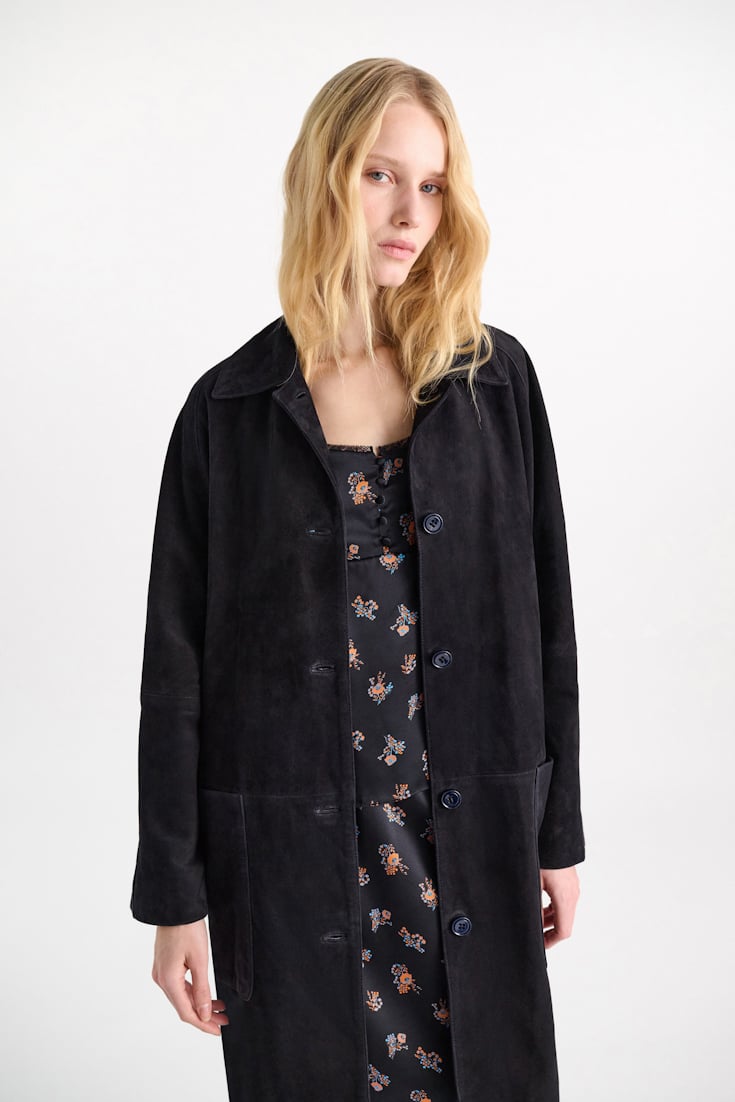 Dorothee Schumacher Suede coat dark navy
