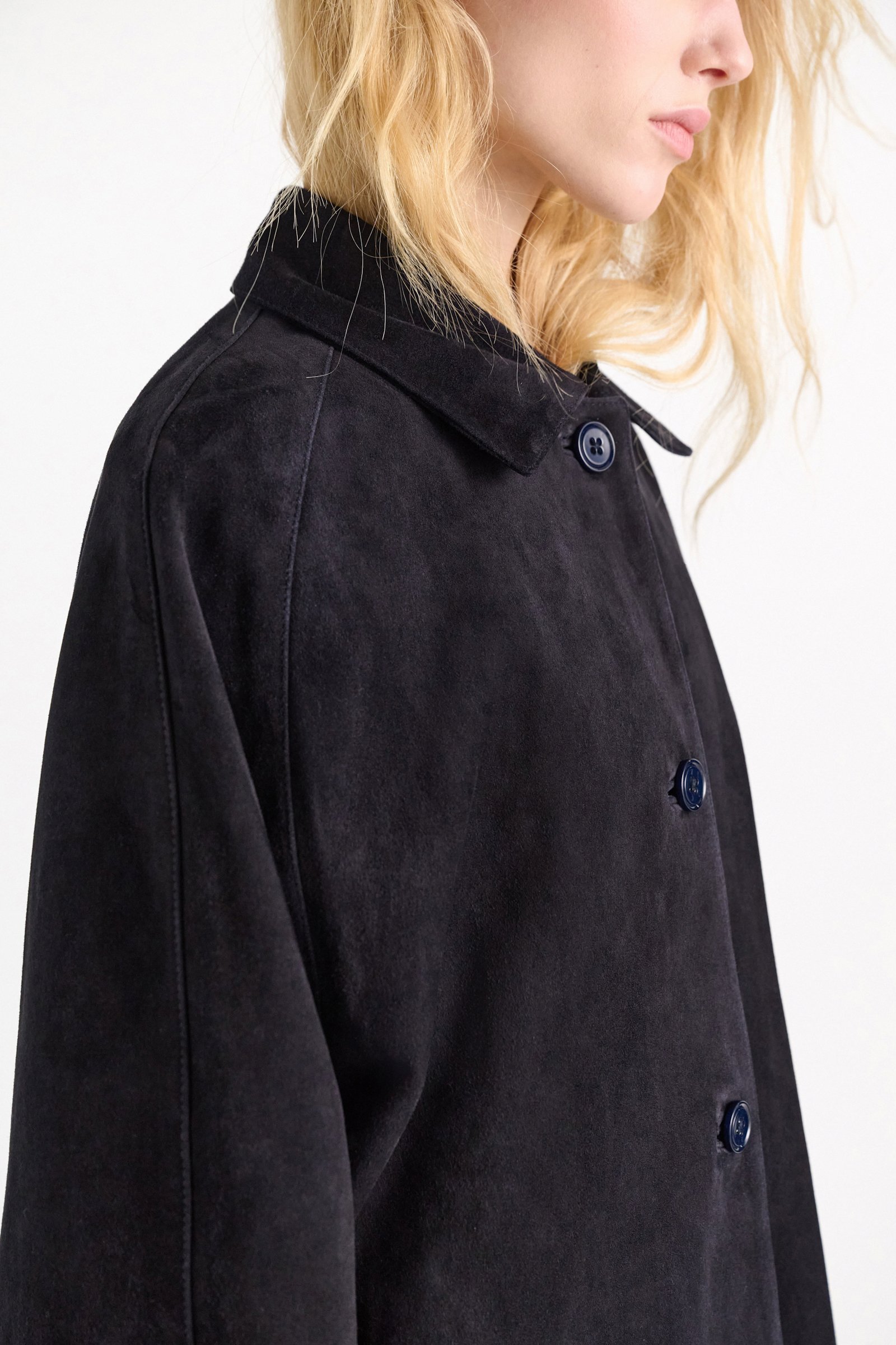 Dorothee Schumacher Suede coat dark navy