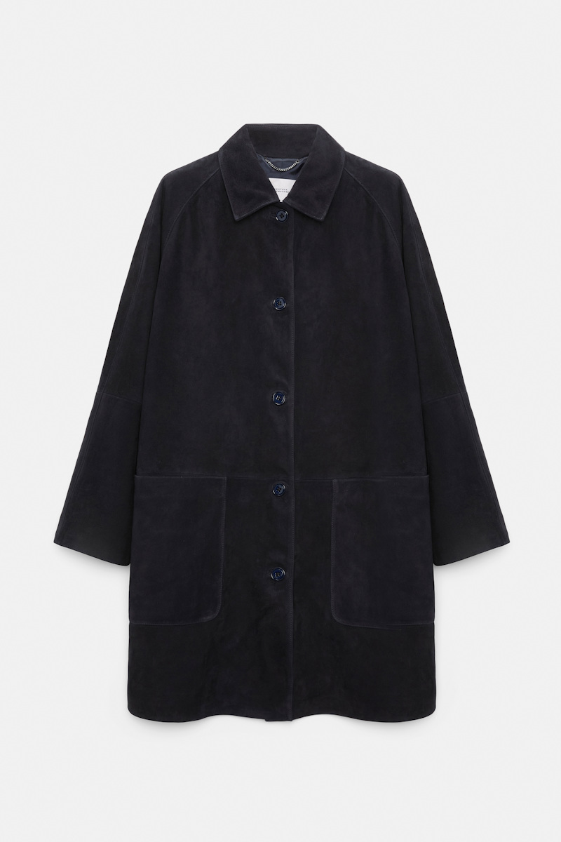 Dorothee Schumacher Women's Blue Suede Coat Large