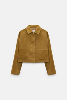 Dorothee Schumacher Lederjacke aus Veloursleder greenish brown