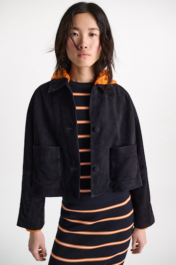 Dorothee Schumacher Suede jacket dark navy
