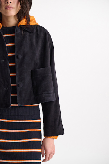 Dorothee Schumacher Suede jacket dark navy