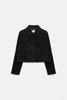 Dorothee Schumacher Lederjacke aus Veloursleder dark navy