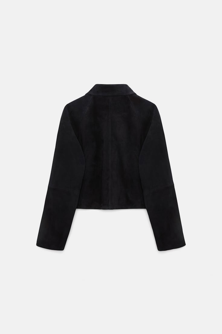 Dorothee Schumacher Lederjacke aus Veloursleder dark navy