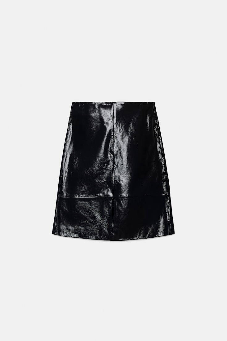 Dorothee Schumacher Rock aus Lackleder dark navy