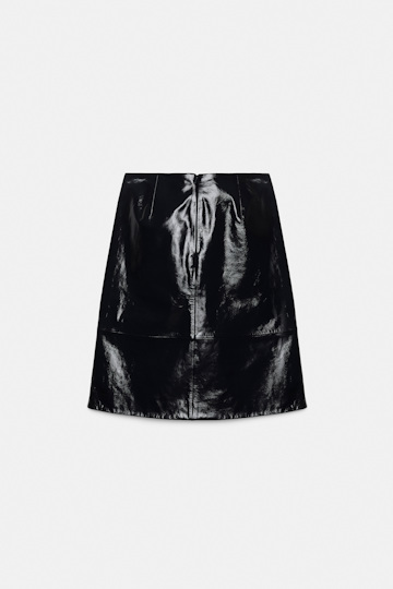 Dorothee Schumacher Patent leather skirt dark navy