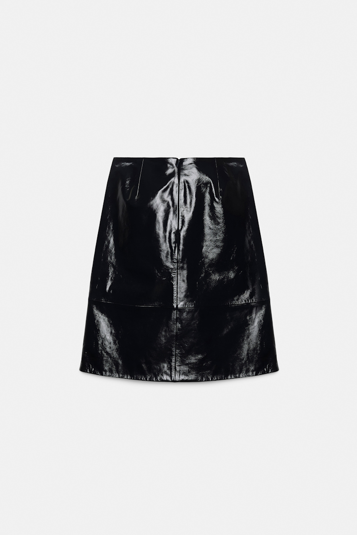 Dorothee Schumacher Rock aus Lackleder dark navy