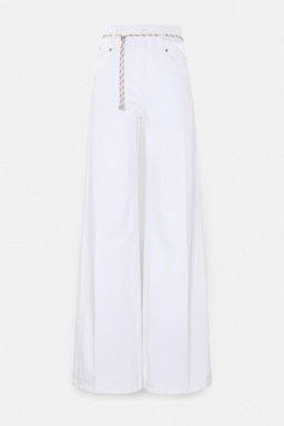 Dorothee Schumacher XL wide leg jeans with belt pure white