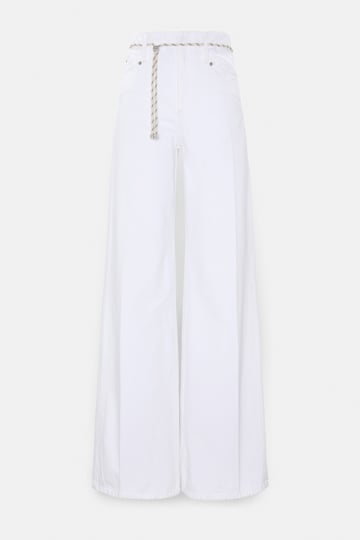 Dorothee Schumacher XL wide leg jeans with belt pure white