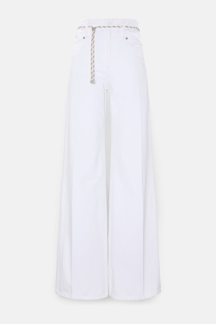 Dorothee Schumacher XL wide leg jeans with belt pure white