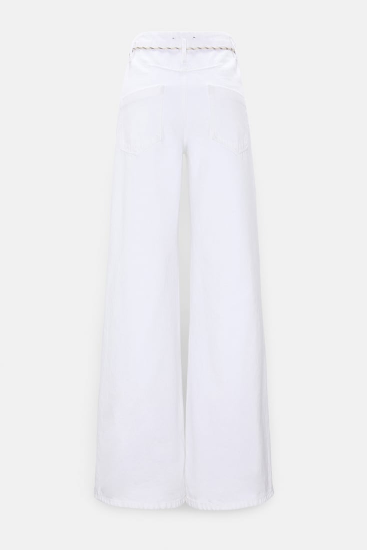 Dorothee Schumacher XL wide leg jeans with belt pure white
