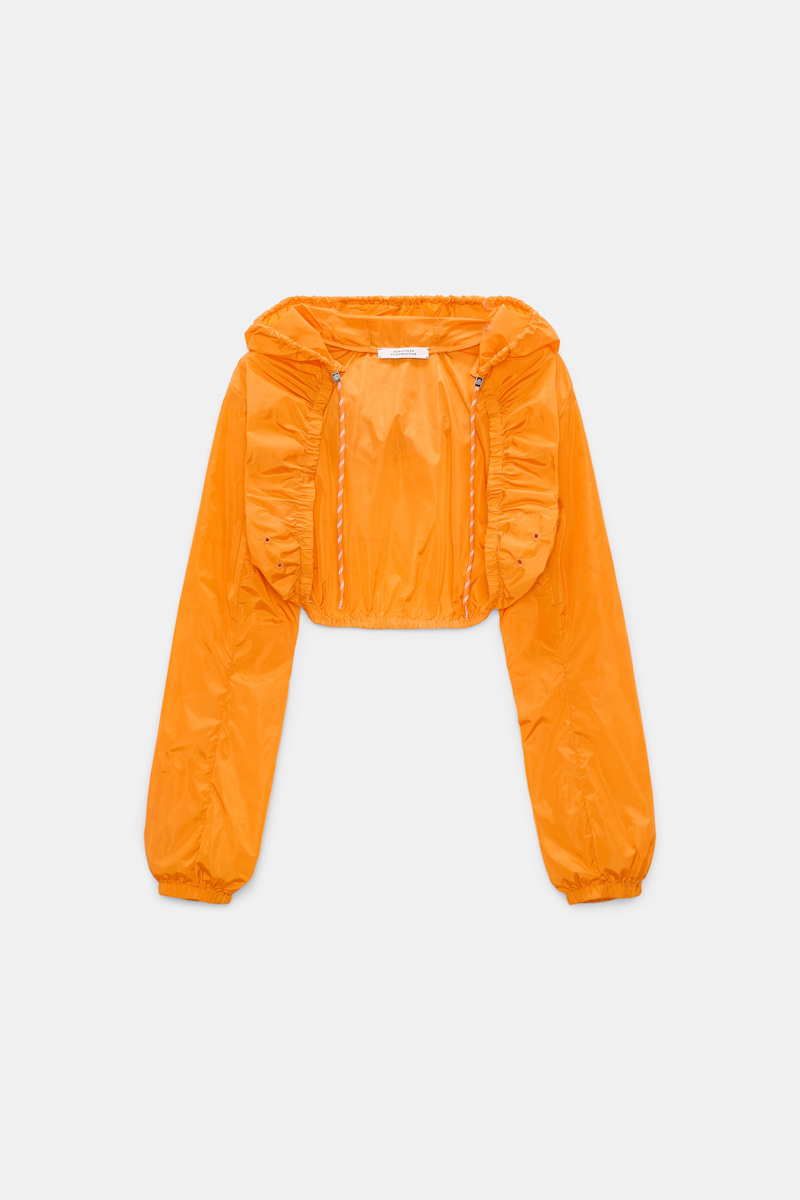 Dorothee Schumacher Women's Orange Hooded Shrug Small