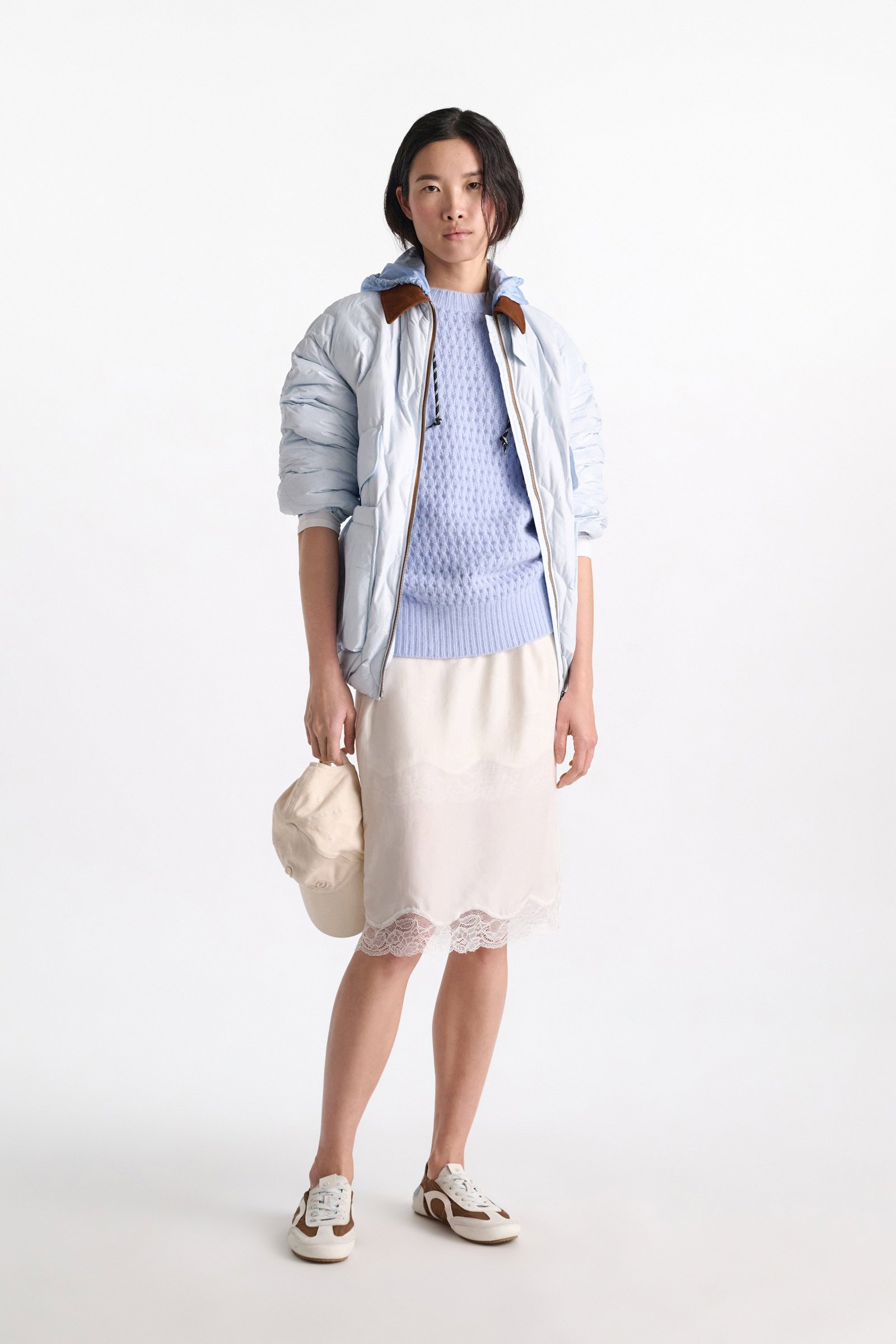 Dorothee Schumacher Double layer silk Habotai lingerie-style skirt camellia white