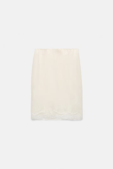 Dorothee Schumacher Double layer silk Habotai lingerie-style skirt camellia white
