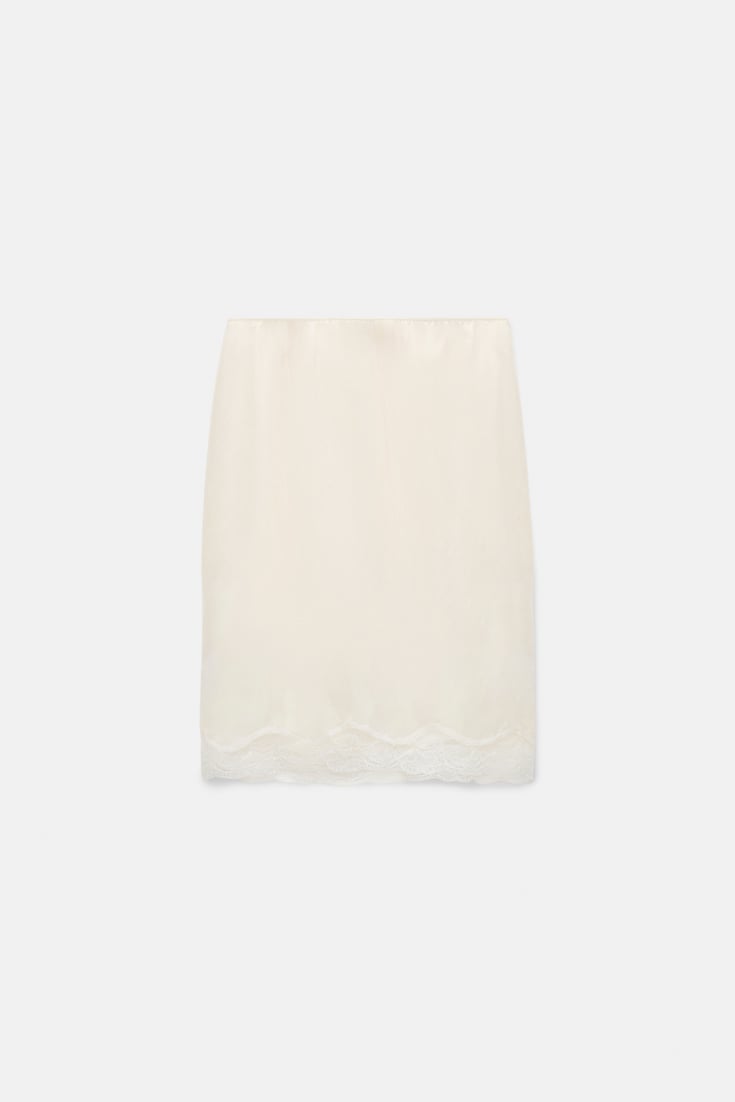Dorothee Schumacher Double layer silk Habotai lingerie-style skirt camellia white