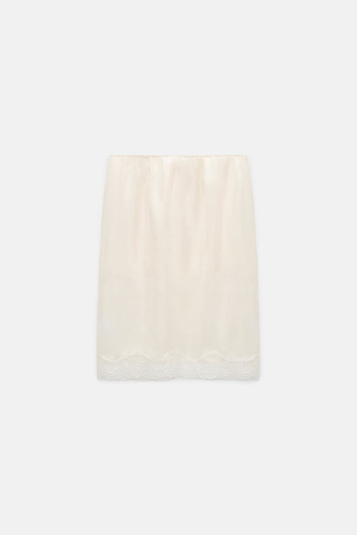 Dorothee Schumacher Double layer silk Habotai lingerie-style skirt camellia white