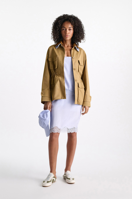 Double layer silk Habotai lingerie-style skirt
