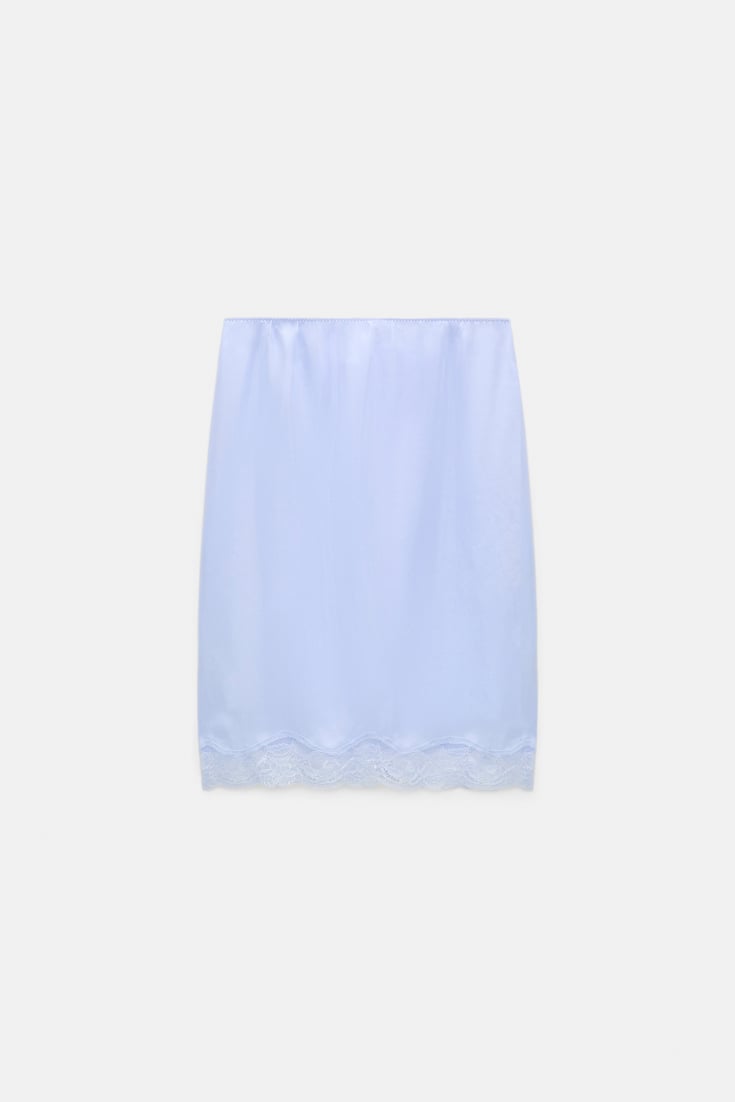 Dorothee Schumacher Double layer silk Habotai lingerie-style skirt icy sky