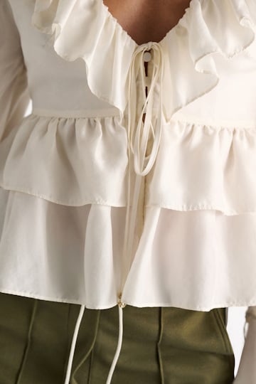 Dorothee Schumacher Bluse aus Seiden-Habotai camellia white