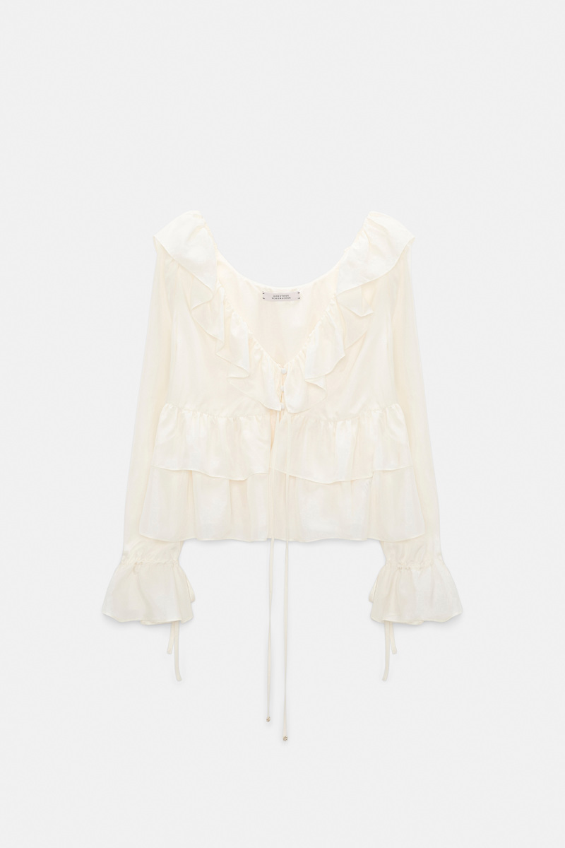Dorothee Schumacher Women's White Tunic-Style Blouse In Habotai Silk Xxs