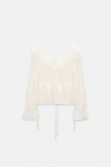 Dorothee Schumacher Bluse aus Seiden-Habotai camellia white