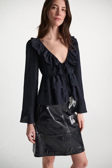 Dorothee Schumacher Bluse aus Seiden-Habotai dark navy