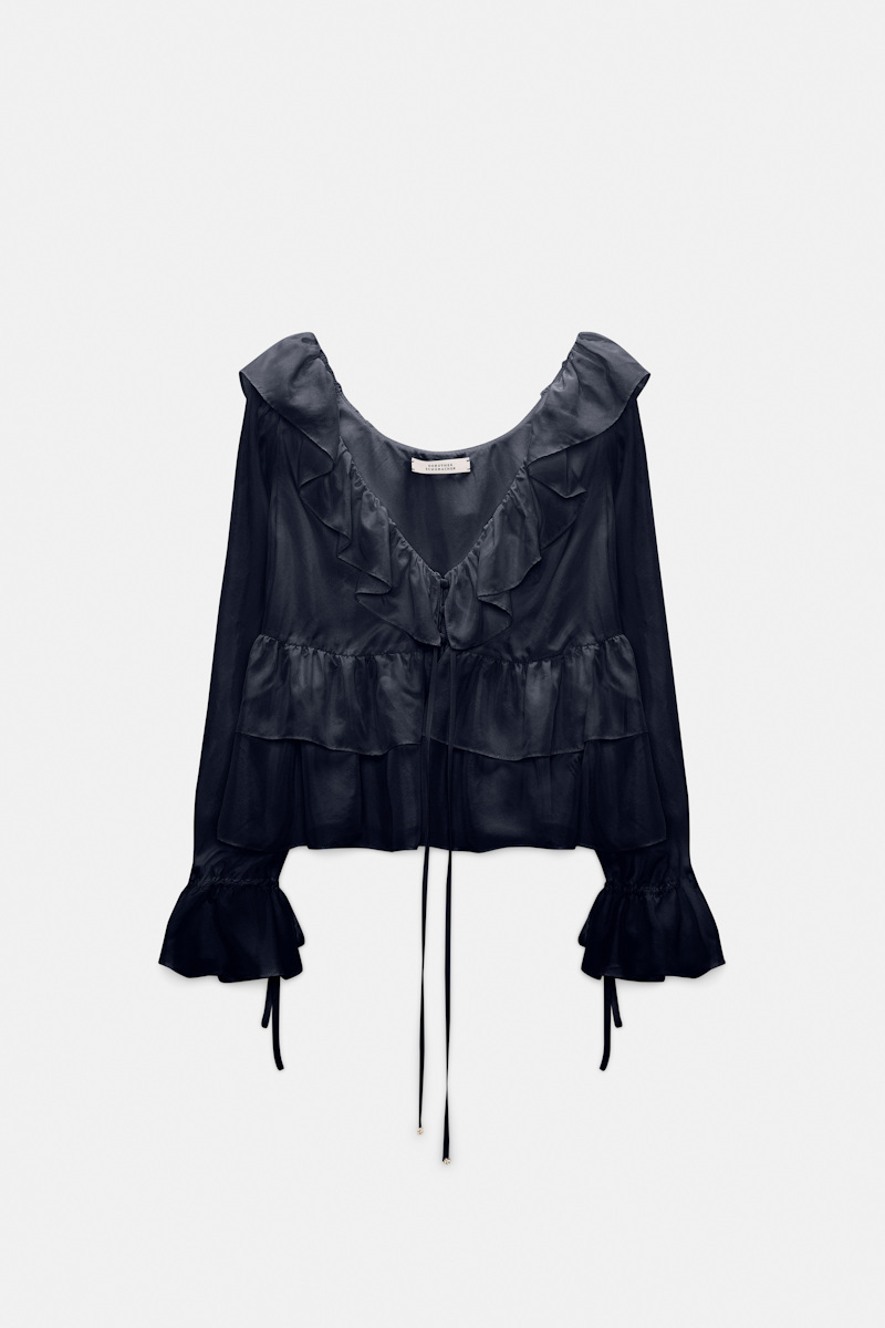 Dorothee Schumacher Women's Blue Tunic-Style Blouse In Habotai Silk Xxs